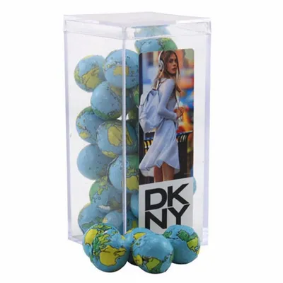 Acrylic Box with Chocolate Globes - Medium - Custom Hats Now