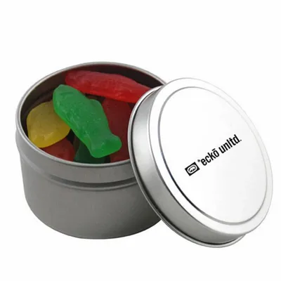 Round Tin with Swedish Fish - SBF3100 - Tote Bags Now