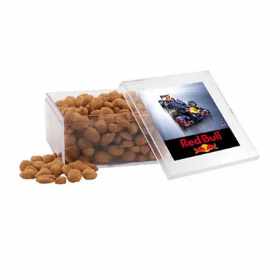 Acrylic Box with Honey Roasted Peanuts - Large - Custom Hats Now