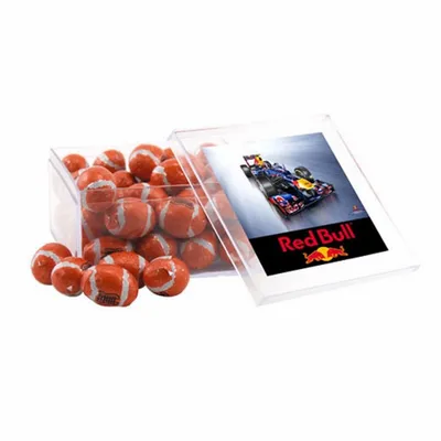 Acrylic Box with Chocolate Footballs - Large - Custom Hats Now