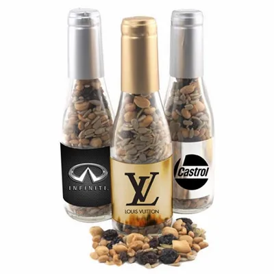 Champagne Bottle with Trail Mix 8" - Tote Bags Now