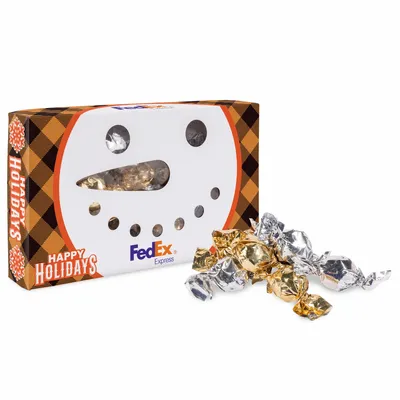 Snowman Die Cut Box with Twist Wrapped Truffles - Custom Hats Now