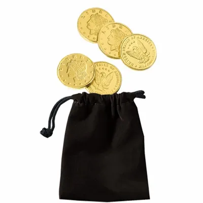 Velour Pouches with Chocolate Coins - Custom Hats Now