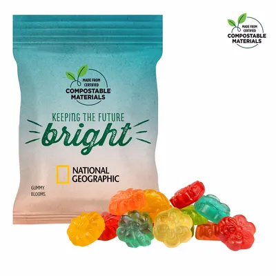 2oz. ECO-Digibag, Compostable & Full Color, Gummy Blooms - Tote Bags Now