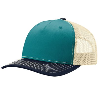 BLUE TEAL/BIRCH/NAVY BLUE TEAL/BIRCH/NAVY - Custom Hats Now