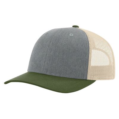 HEATHER GRAY/BIRCH/ARMY OLIVE HEATHER GRAY/BIRCH/ARMY OLIVE - Custom Hats Now