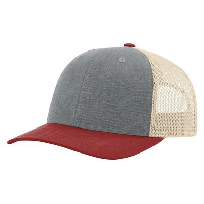 HEATHER GRAY/BIRCH/CARDINAL HEATHER GRAY/BIRCH/CARDINAL - Custom Hats Now