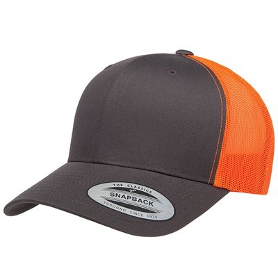 CHARCOAL/NEON ORANGE CHARCOAL/NEON ORANGE - Custom Hats Now