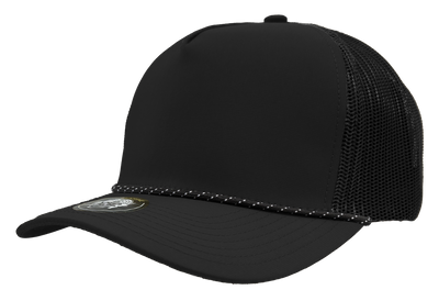Black-Twisted Black White rope Black-Twisted Black White rope - Custom Hats Now