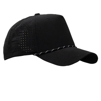 Black_Black/White Rope Black_Black/White Rope - Custom Hats Now