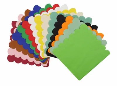 Scallop Foil Stamped Napkins - Custom Hats Now