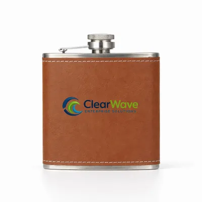 Leather Wrapped Hip Flasks - Custom Hats Now