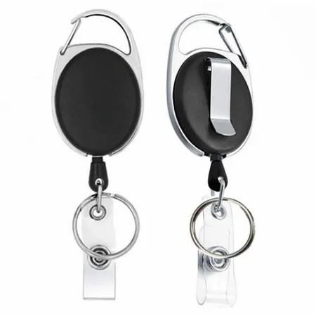 Solid Black and Steel Reel Keychain Solid Black and Steel Reel Keychain - Custom Hats Now
