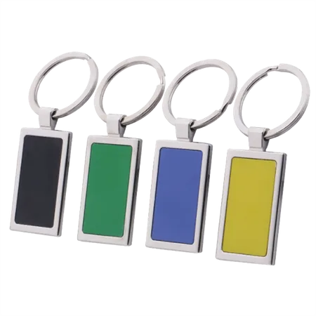 Colored Rectangle Metal Keychain Colored Rectangle Metal Keychain - Custom Hats Now