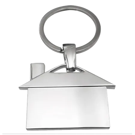 House-Shaped Metal Keychain House-Shaped Metal Keychain - Custom Hats Now