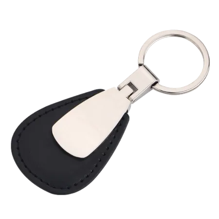 Teardrop Leather & Metal Keychain Teardrop Leather & Metal Keychain - Custom Hats Now
