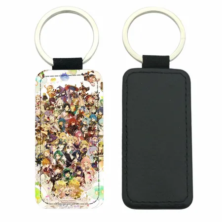 Curved Rectangle Leather Keychain Curved Rectangle Leather Keychain - Custom Hats Now
