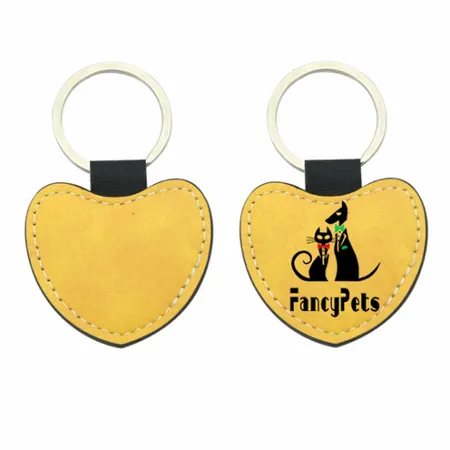 Full-Color Heart Leather Keychain Full-Color Heart Leather Keychain - Custom Hats Now