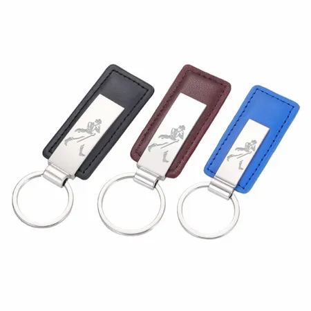 Classic Metal & Leather Keychain Classic Metal & Leather Keychain - Custom Hats Now