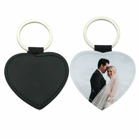 Heart Leather Keychain Heart Leather Keychain - Custom Hats Now