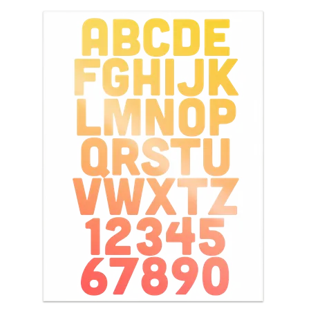 Alphanumeric Heat Transfer Patches - Custom Hats Now