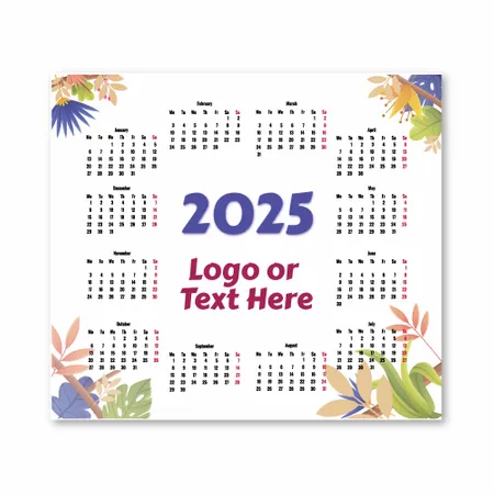 Floral Mouse Pad with Calendar Floral Mouse Pad with Calendar - Custom Hats Now