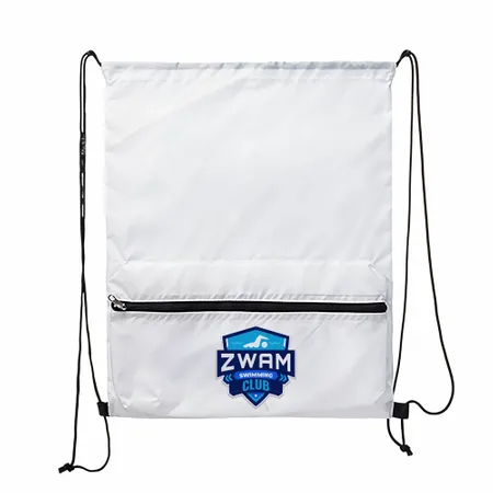 Zip Pocket Drawstring Bag Zip Pocket Drawstring Bag - Custom Hats Now