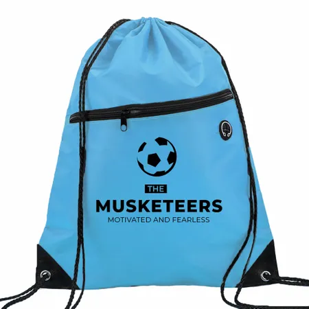 Zipper Drawstring Bag With Headphone Slots Zipper Drawstring Bag With Headphone Slots - Custom Hats Now