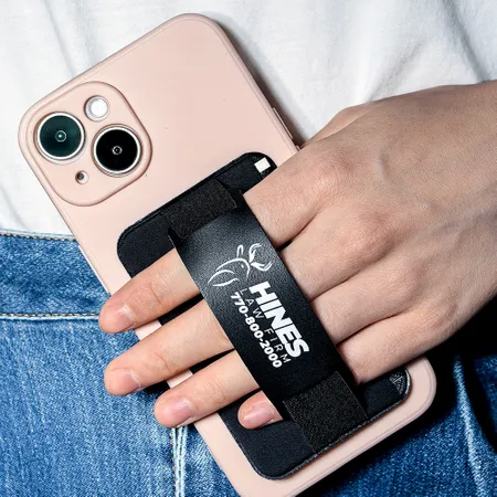 Leather Phone Wallet with Hand Grip - Custom Hats Now