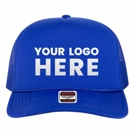 OTTO Cap 3932-1 5 Panel High Crown Polyester Foam Front Mesh Back Trucker Hat - Custom Hats Now