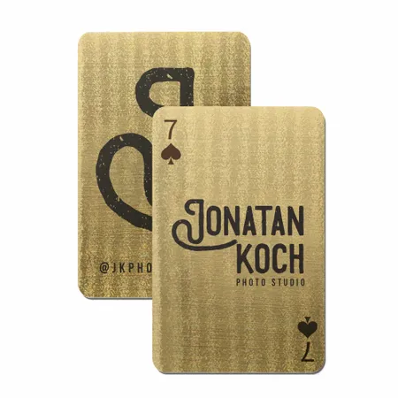 Brushed Gold Finish Playing Cards - Custom Hats Now