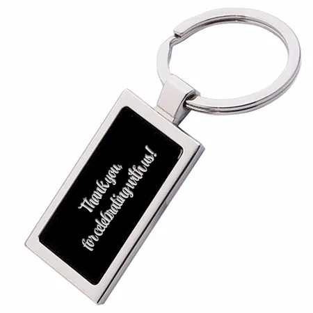 Colored Rectangle Metal Keychain - Custom Hats Now