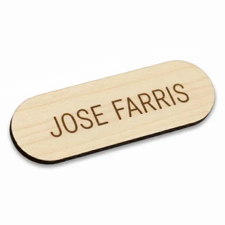 Wooden Name Badges - Custom Hats Now