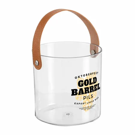 Leather-Strap Clear Drink Buckets - Custom Hats Now