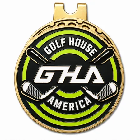 Soft Enamel Golf Ball Marker with Hat Clips - Custom Hats Now