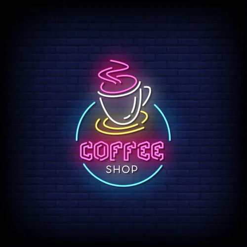 Coffee Shop Neon Sign - Custom Hats Now
