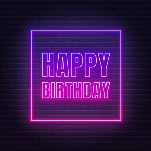 Happy Birthday Framed Neon Sign - Custom Hats Now
