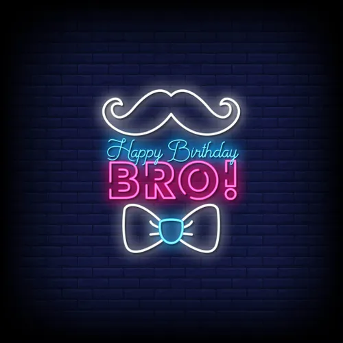 Happy Birthday Bro Neon Sign - Custom Hats Now