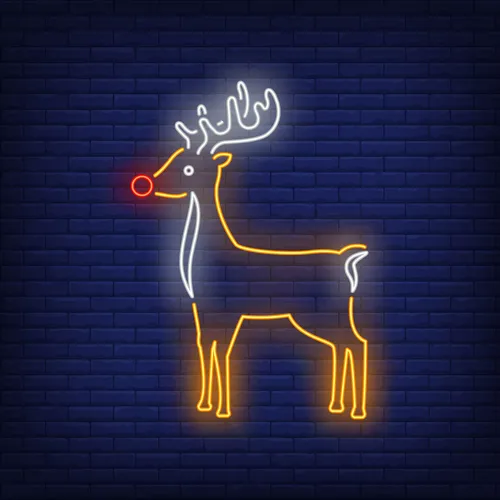 Cute Reindeer Neon Sign - Custom Hats Now