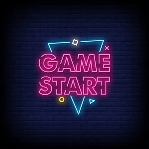 Game Start Neon Sign - Custom Hats Now