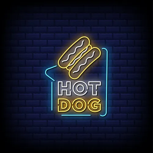 Hot Dog Neon Sign - Custom Hats Now