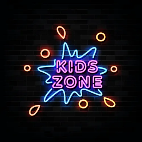 Kids Zone Neon Sign - Custom Hats Now