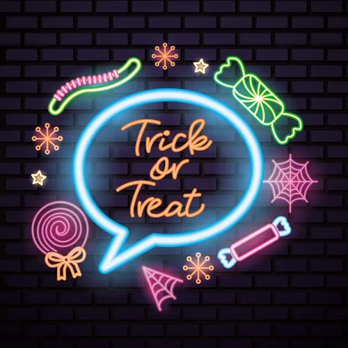 Cutie Trick Or Treat Neon Sign - Custom Hats Now