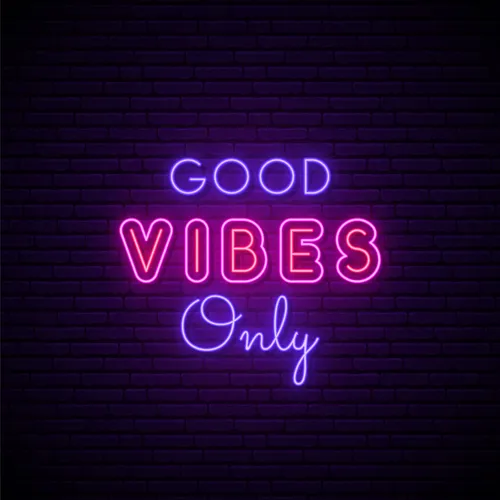 Pink & Purple Good Vibes Only Neon Sign - Custom Hats Now