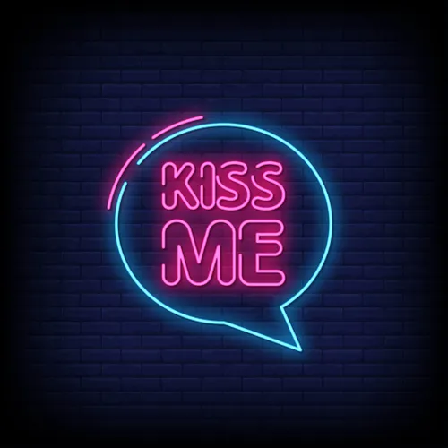 Kiss Me Neon Sign - Custom Hats Now