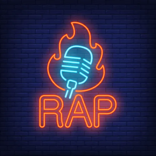 Rap Microphone Flame Neon Sign - Custom Hats Now