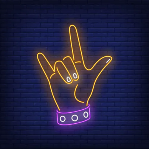 Rock Gesture Neon Sign - Custom Hats Now
