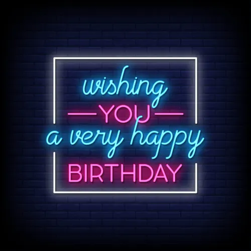 Wishing You A Very Happy Birthday Neon Sign - Custom Hats Now