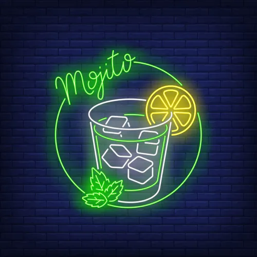 Mojito Drink Neon Sign - Custom Hats Now