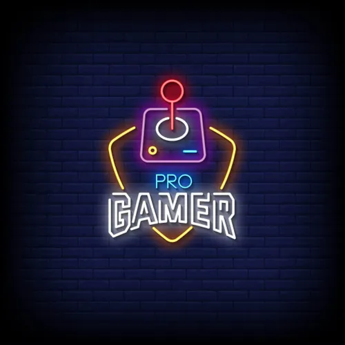 Pro Gamer Joystick Neon Sign - Custom Hats Now
